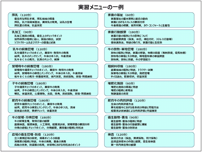 実習メニュー図