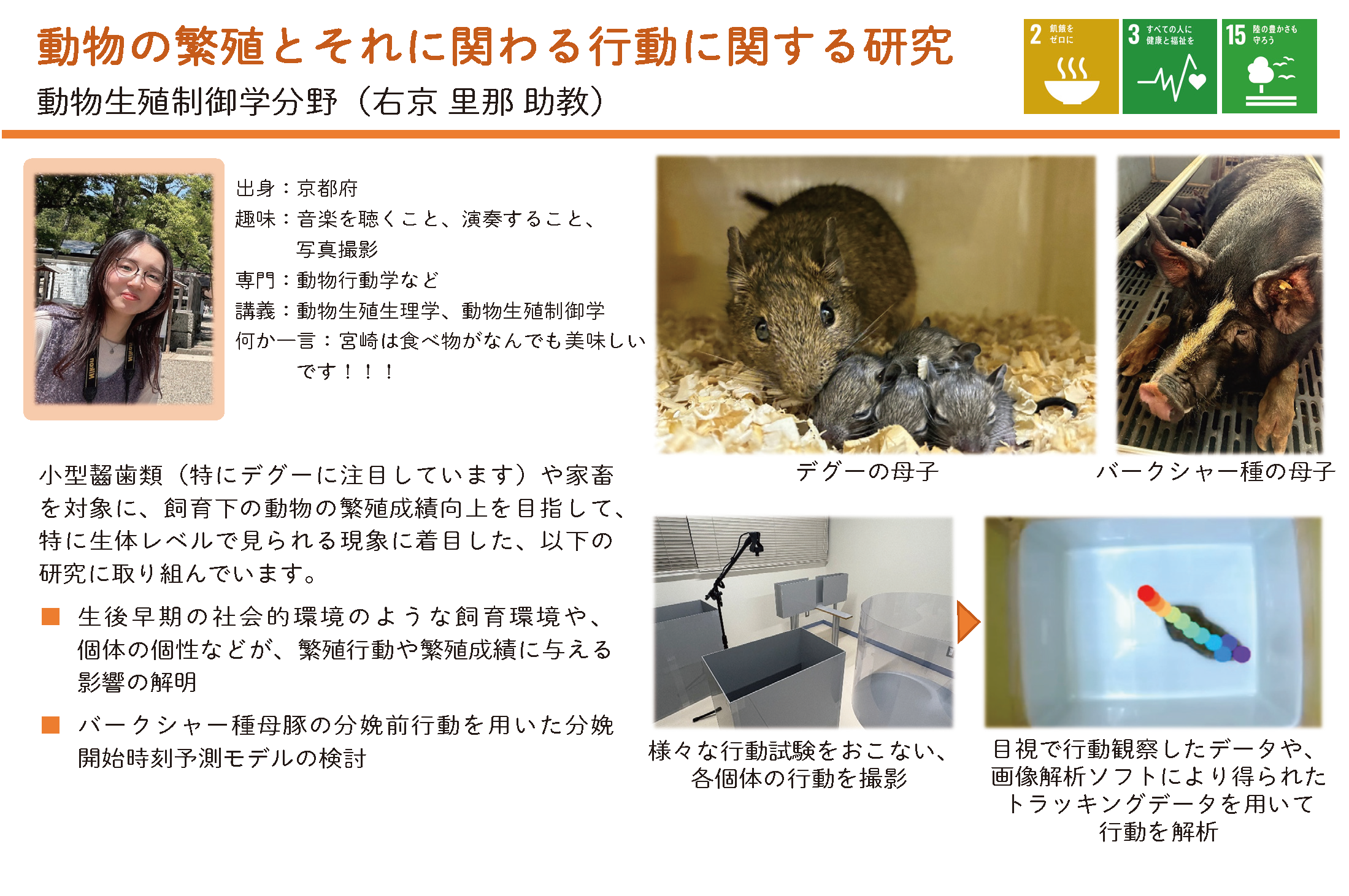 動物の繁殖とそれに関わる行動に関する研究