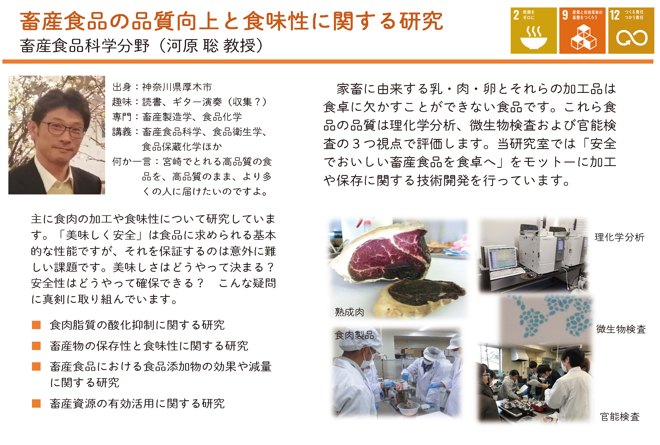 畜産食品の品質向上と食味性に関する研究