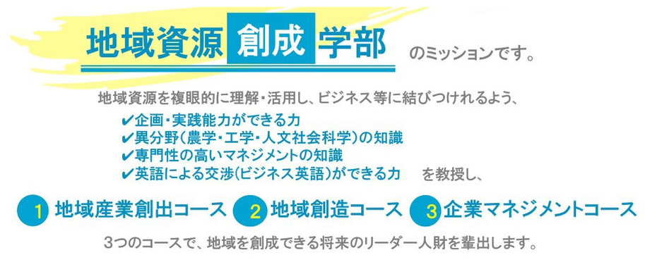 地域資源創成学部のミッションです