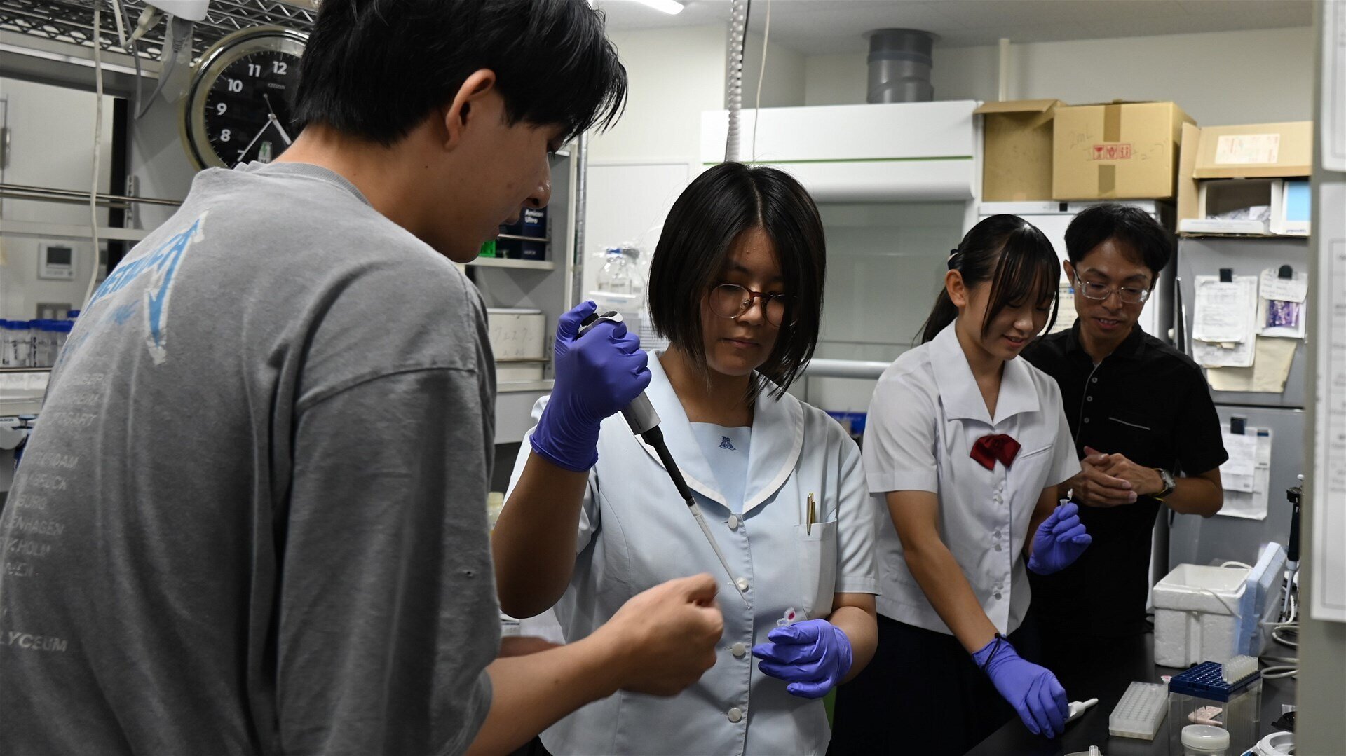 農学部の実習体験の様子