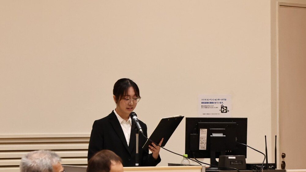 外国人留学生代表（スン　ブンガイさん）